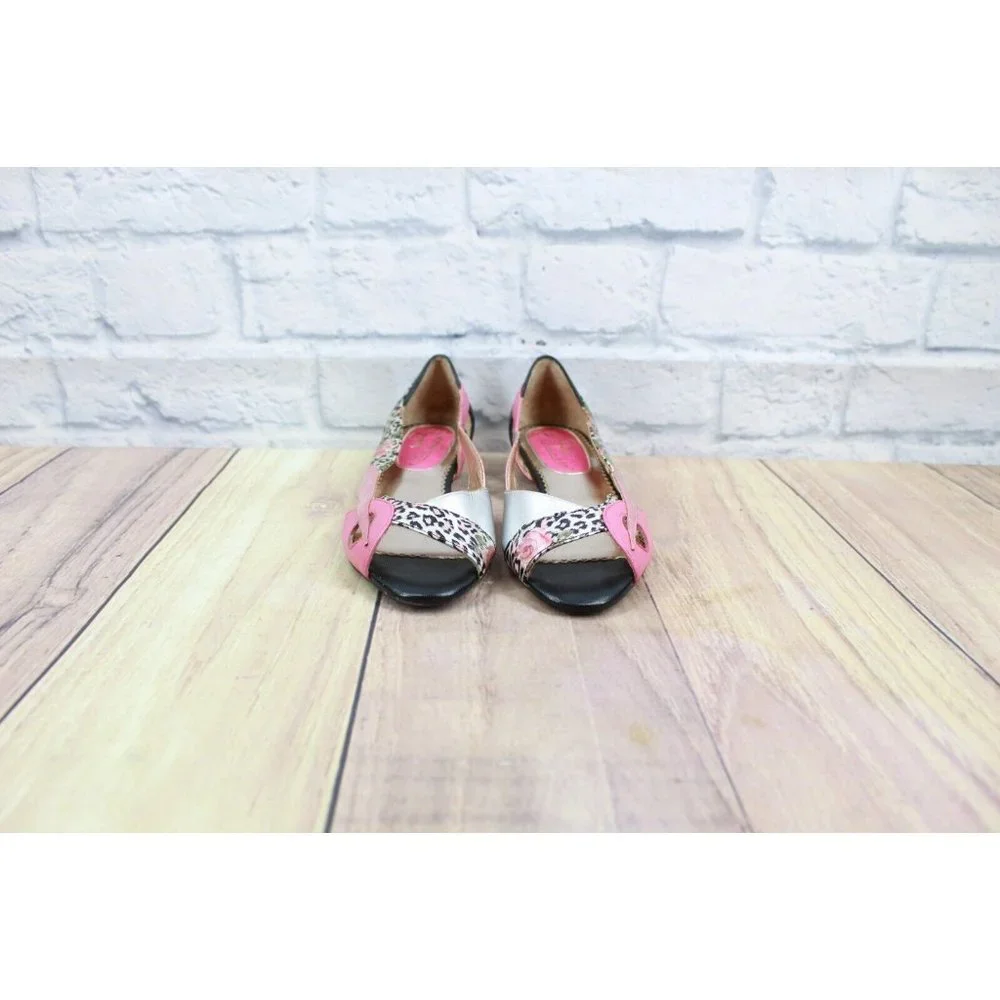 Poetic Licence Multicolor Leather Open Toe Heel Sandals Shoes Size 6 M - Picture 4 of 9